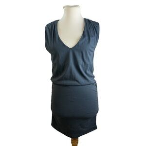 Monrow Revolve Blue Soft Stretch Ruched Mini Dress S NWOT ⭐️